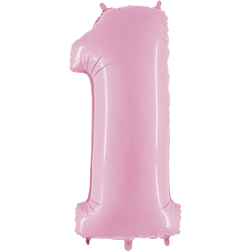 [G071PP-P] Chiffre '1' Pastel Rose 40" - Grabo