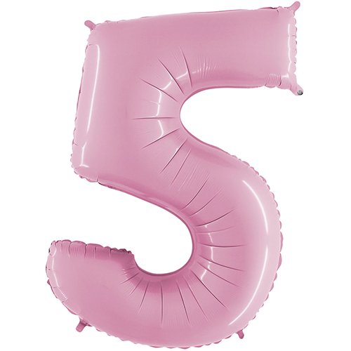[G075PP-P] Chiffre '5' Pastel Rose 40" - Grabo