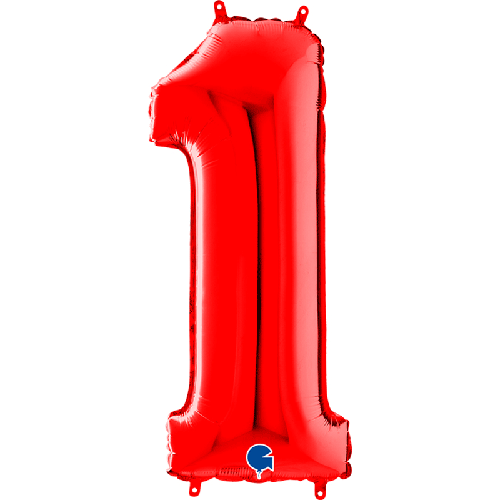 [G081R-P] Chiffre '1' Rouge 40" - Grabo