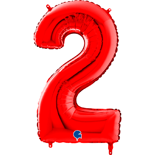 [G082R-P] Chiffre '2' Rouge 40" - Grabo