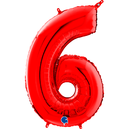 [G086R-P] Chiffre '6' Rouge 40" - Grabo
