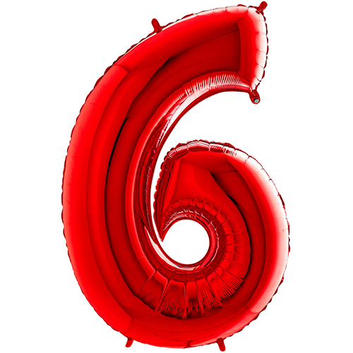 [G14086R-P] Chiffre '6' Rouge 14"  - Grabo