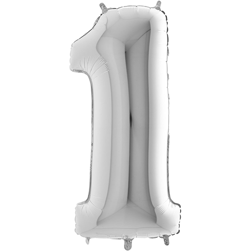 [G14091S-P] Chiffre '1' Argent 14"  - Grabo