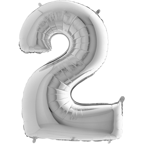 [G14092S-P] Chiffre '2' Argent 14"  - Grabo