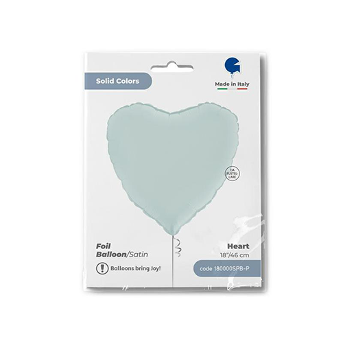 [G180000SPB-P] Coeur Satin Pastel Blue 18" - Grabo