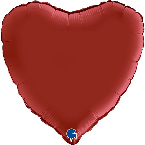 [G180S05RR-FR] Coeur Satin Rouge Rubis 18" Vrac - Grabo