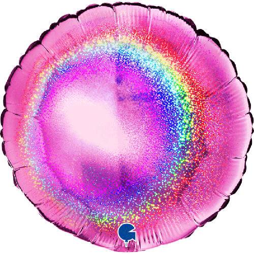 [G18161GHF] Rond Glitter Holographique Fuchsia 18" Vrac - Grabo