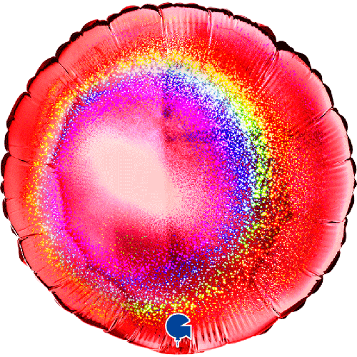 [G18168GHR] Rond Glitter Holographique Red 18" Vrac - Grabo