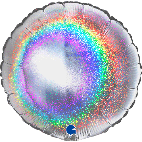 [G18169GHS] Rond Glitter Holographique Silver 18" Vrac - Grabo