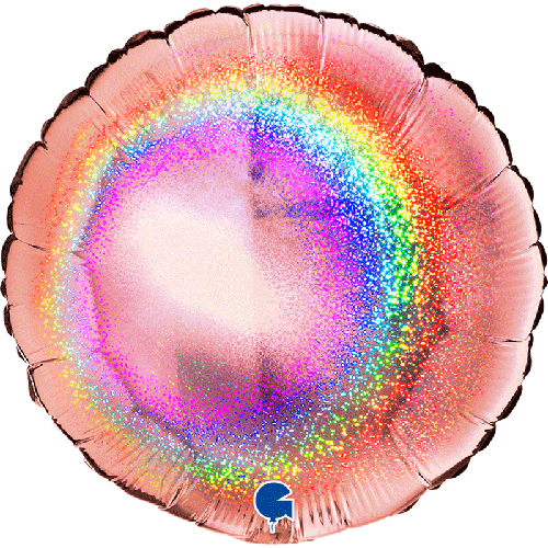 [G18183GHRG] Rond Glitter Holographique Rose Gold 18" Vrac - Grabo