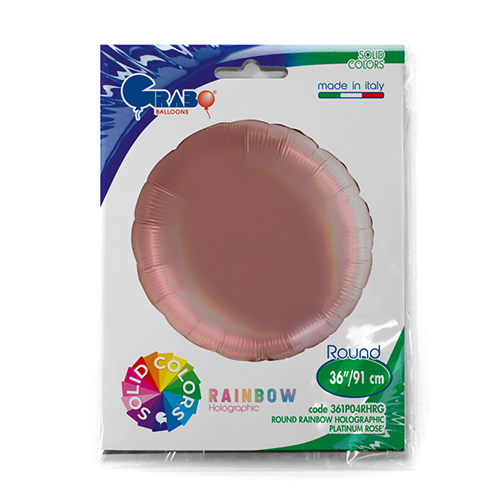 [G181P04RHRG-P] Rond Holo Rose Platine 18" - Grabo