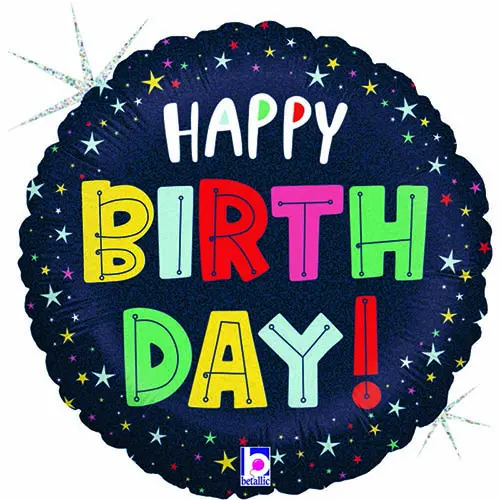 [G22123GH-FR] Birthday Colorful Étoiles 9" Vrac - Grabo