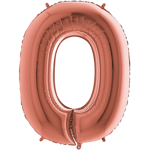 [G230RG-P-FR] Chiffre '0' Rose Dorée 40" - Grabo