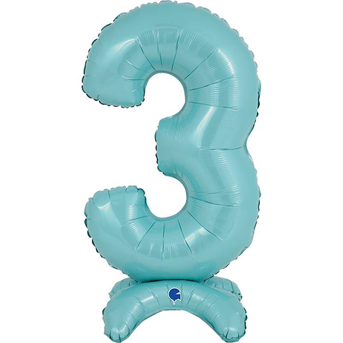 [G25063PB-P] The Standups - Chiffre 3 Pastel Blue 25" - Grabo - FDS
