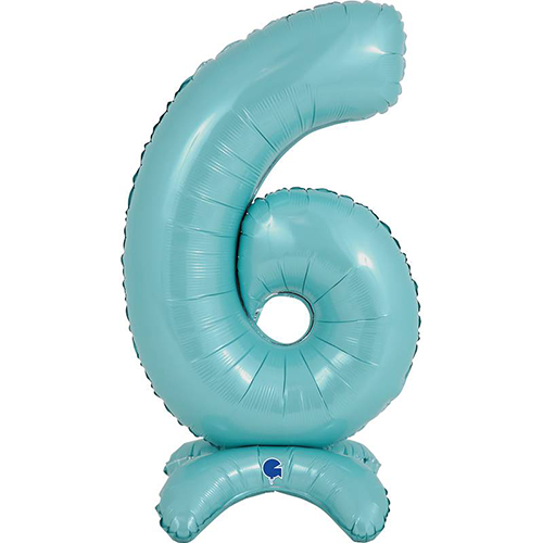[G25066PB-P] The Standups - Chiffre 6 Pastel Blue 25" - Grabo - FDS
