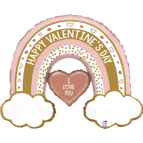 [G25071-P] Dimensionals Rose Gold Valentine Rainbow 40" - Grabo - FDS