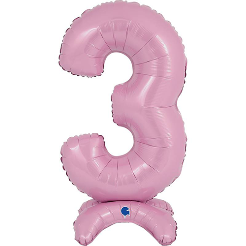 [G25073PP-P] The Standups - Chiffre 3 Pastel Pink 25" - Grabo