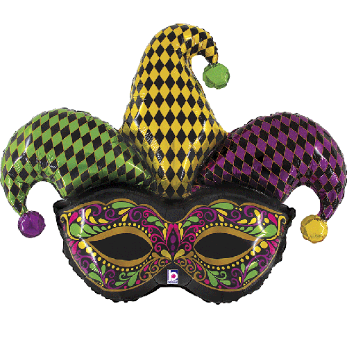 [G25165-P] Jester Mask 45" - Grabo