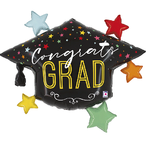 [G25178-P] Colorful Étoiles Grad Hat 40" - Grabo