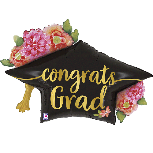 [G25181-P-FR] Watercolor Floral Grad 41" - Grabo