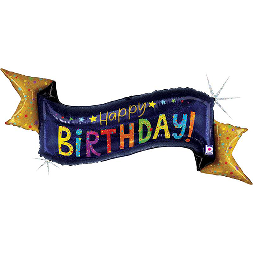 [G25213GH-P] Navy Birthday Banner 51" - Grabo