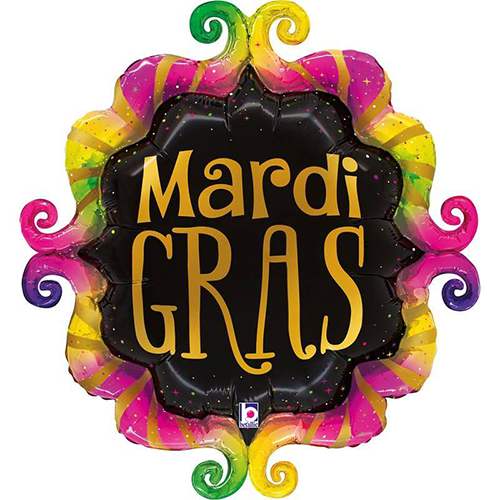 [G25245-P] Mardi Gras Fancy Frame 36" - Grabo