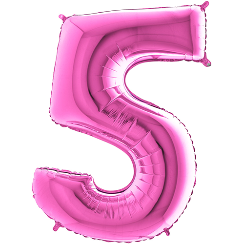 [G26015F-P] Chiffre '5' Fuchsia 26"  - Grabo