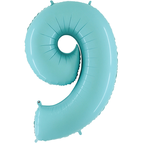 [G26069PB-P] Chiffre '9' Bleu Pastel 26"  - Grabo