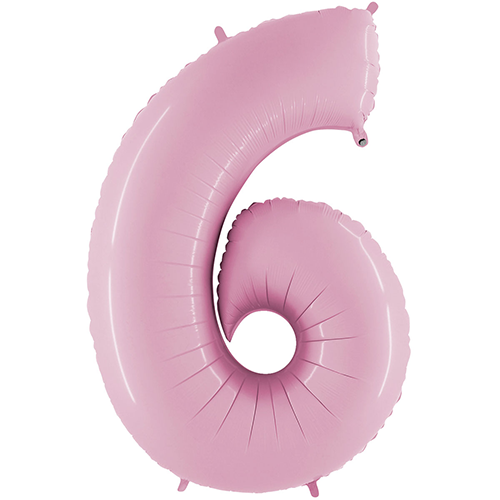 [G26076PP-P] Chiffre '6' Rose Pastel 26"  - Grabo
