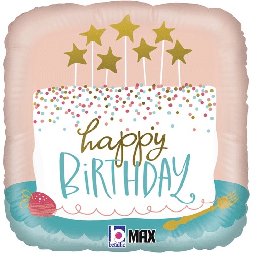 [G26118P-P] Birthday Confetti Cake 18" - Grabo