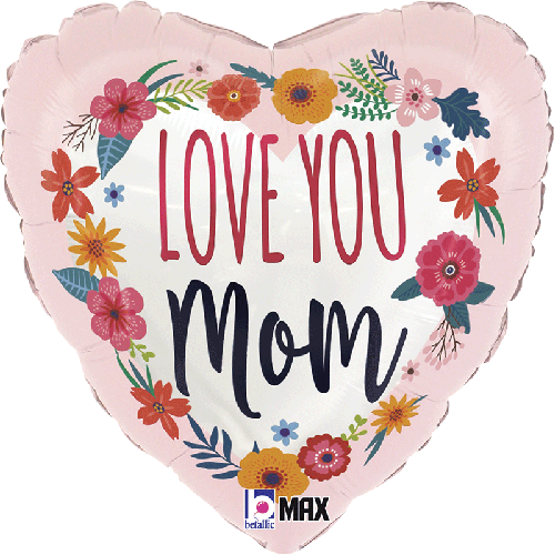 [G26170P-P] Satin Love You Mom Blossom 18" - Grabo