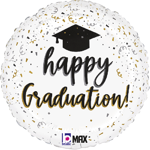 [G26177P-P] Satin Graduation Confetti 18" - Grabo