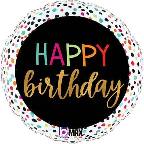 [G26202P-P-FR] Birthday Colorful Dots 18" - Grabo