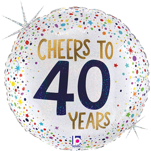[G26215GH-P] Cheers To 40 Years 18" - Grabo