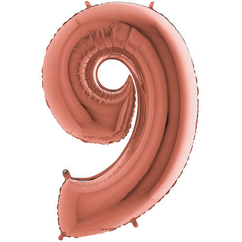 [G262309RG-P] Chiffre '9' Rose Dorée 26"  - Grabo