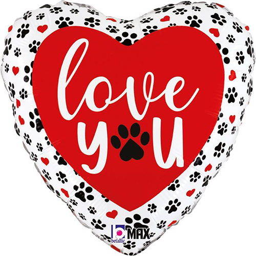 [G26243P-P] Love You Paw Prints 18" - Grabo - FDS