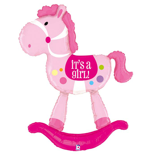 [G35031-P-FR] Girl Rocking Horse 5' - Grabo