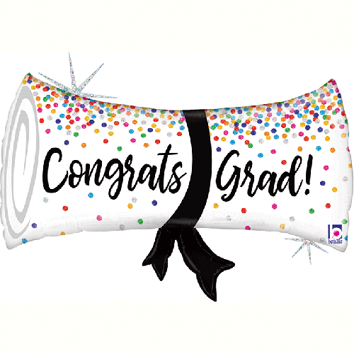 [G35773GH-P] Grad Confetti Diploma 31" - Grabo