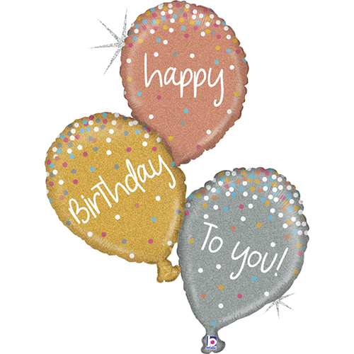 [G35852GH-P] Rose Gold B-Day Balloons 40" - Grabo