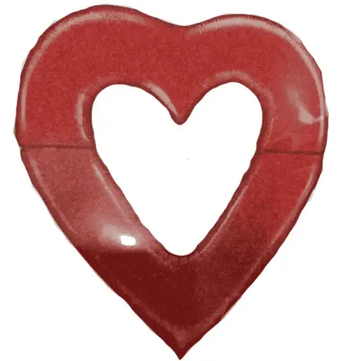 [G35929GH-P] Coeur Rouge 5' Glitter Holo - Grabo