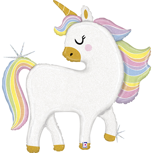 [G35952GH-P] Glitter Pastel Unicorn 48" - Grabo