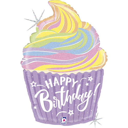 [G35961GH-P] Pastel Birthday Cupcake 27" - Grabo