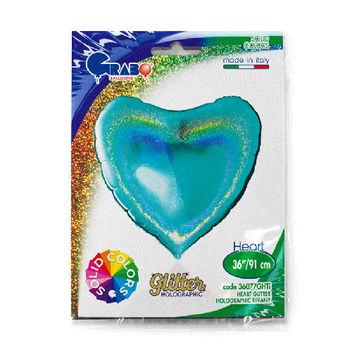 [G36077GHTI-P] Coeur Glitter Holographic Tiffany 36" - Grabo