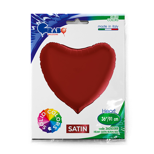 [G360S05RR-P] Coeur Satin Rubis Rouge 36" - Grabo