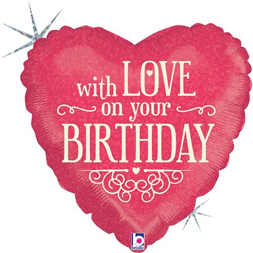 [G36149H-P] With Love On Your Birthday 18" - Grabo
