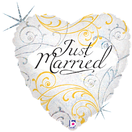 [G36163H-P] Just Married Filigree 18" - Grabo