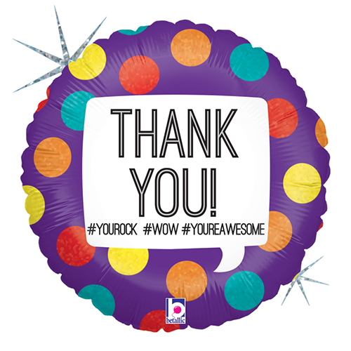 [G36169H-P-FR] Hashtag Thank You Holo 18" - Grabo