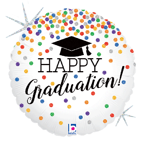 [G36551GH-P] Glittering Grad Confetti 18" - Grabo