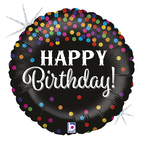 [G36572GH-P] Glittering Birthday Confetti 18" - Grabo