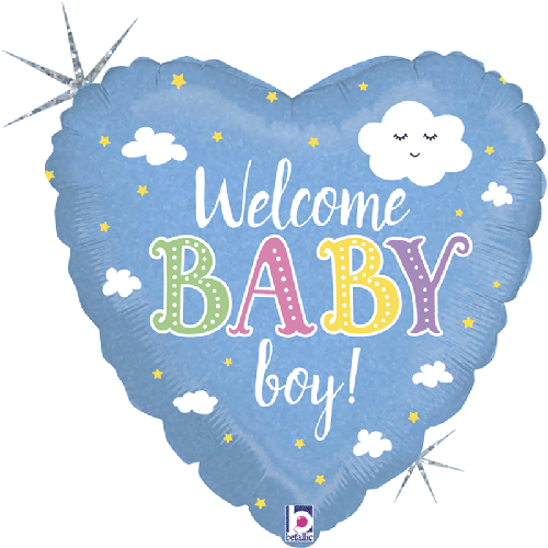 [G36874H-P] Welcome Baby Boy 18" - Grabo